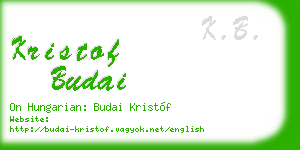 kristof budai business card