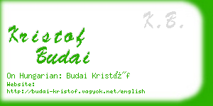 kristof budai business card